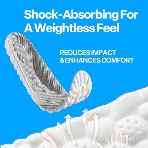 Insoles - Super Soft Orthopedic for Women & Men, 4D Cloud Technology, Arch-Support, Shock Absorbing Insoles for Foot & Joint Support, Pain Relief Sports Soles in Saudi Arabia