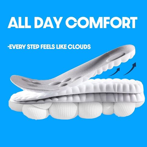 Insoles - Super Soft Orthopedic for Women & Men, 4D Cloud Technology, Arch-Support, Shock Absorbing Insoles for Foot & Joint Support, Pain Relief Sports Soles in Saudi Arabia