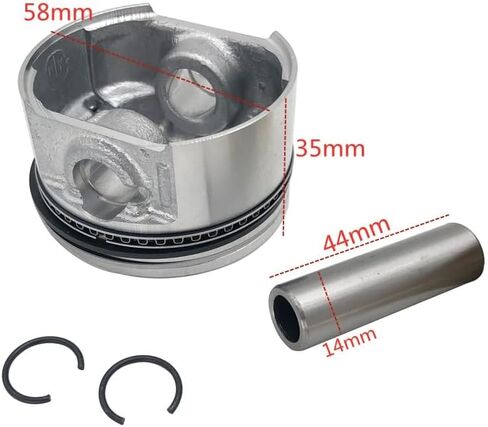 [Motercyole Parts] EX13 Piston Ring Clips Pin Set 58mm for Subaru Robin EX13 EX13D 4.5HP 4 Stroke Engines [Easy to Replace](Piston Set) in Saudi Arabia