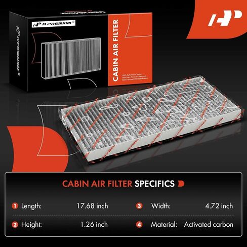 فلتر هواء المقصورة A-Premium 2-PC مع الكربون المنشط المتوافق مع الموديلات الصغيرة - Cooper 2007-2015، Cooper Countryman 2011-2016، Cooper Paceman 2013-2016 - خلف صندوق القفازات - استبدال # 64319127515 in Saudi Arabia