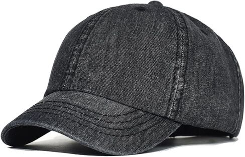 Short Brim Denim Baseball Cap Men Women Dad Hat Casual Adjustable Trucker Style Hat in Saudi Arabia