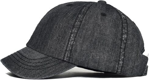 Short Brim Denim Baseball Cap Men Women Dad Hat Casual Adjustable Trucker Style Hat in Saudi Arabia