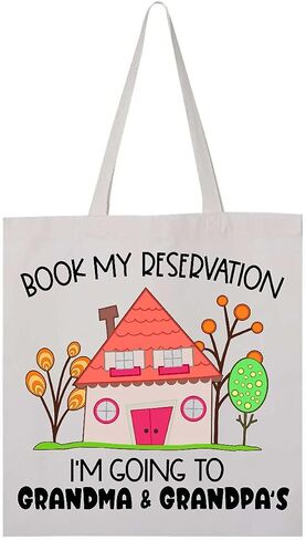 inktastic Book My Reservation- I'm Going To Grandma and Grandpa's Tote Bag in Saudi Arabia
