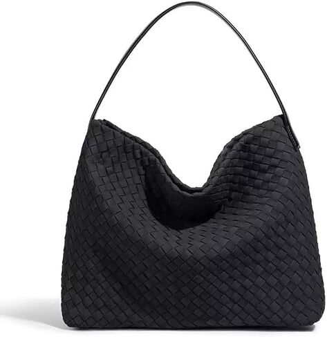 Suede Purses for Women Woven Leather Purse Hobo Bag Suede Bag Woven Tote Bag for Women Top Handle for Work Travel in Saudi Arabia