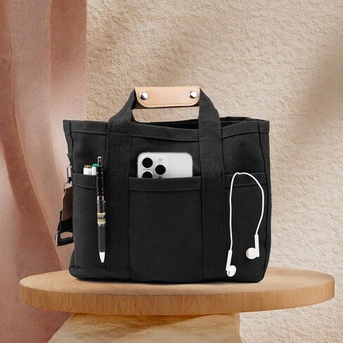 Tote Bags Unisex Extra Large Work Canvas Bag Multi-Pocket Utility Design with Shoulder Carry Options for Work and Daily Use in Saudi Arabia