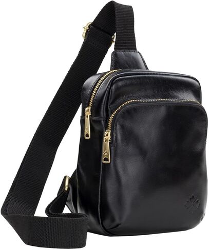 Patricia Nash Andros Leather Sling Bag, 8.6 inch Height, Multiple Colors, Goldtone Hardware in Saudi Arabia
