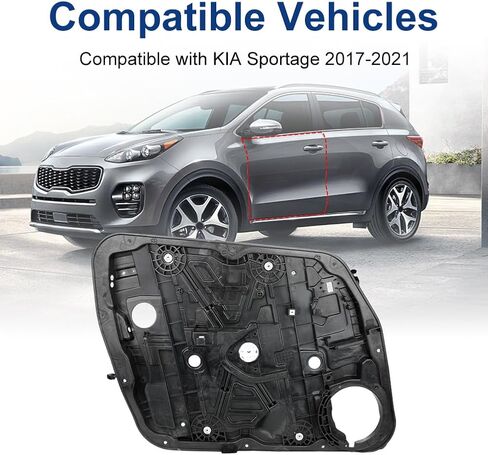 Front Left Driver Side Power Window Regulator with Panel Without Motor Compatible with Kia Sportage 2017 2018 2019 2020 2021 Replacement for 82471-D9010 in Saudi Arabia