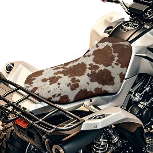 غطاء مقعد ATV مقاوم للماء، طباعة بقرة بنية، غطاء مقعد ذو أربع عجلات، ملحقات ATV عالمية تناسب رياضي رانشر فورمان تشويش إذاعي كودياك بولاريس تشويش إذاعي in Kuwait