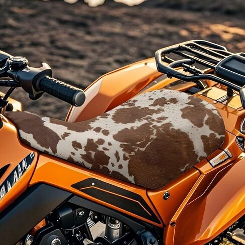 غطاء مقعد ATV مقاوم للماء، طباعة بقرة بنية، غطاء مقعد ذو أربع عجلات، ملحقات ATV عالمية تناسب رياضي رانشر فورمان تشويش إذاعي كودياك بولاريس تشويش إذاعي in Kuwait