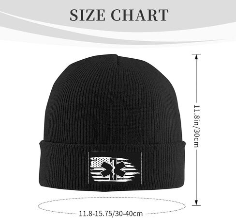 American Flag EMS Star of Life EMT Paramedic Men & Women Beanie Cap Winter Hat Knit Cap Skull Cap Black in Saudi Arabia