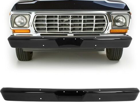 شريط وجه المصد الأمامي من KUAFU متوافق مع 1964-1977 Ford F100 F250 F350 1975-1977 F150 F500 لاستبدال C4TZ17757C، FO1002101 مسحوق فولاذي مطلي باللون الأسود in Saudi Arabia