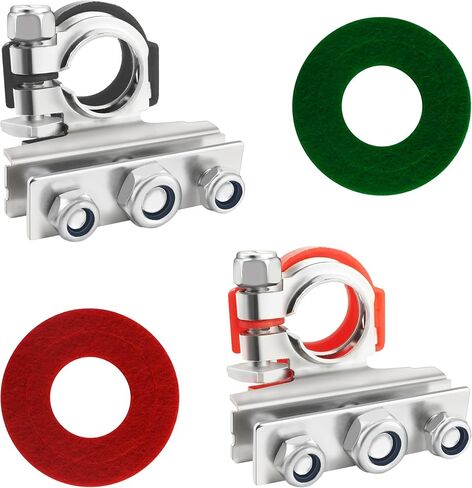2PCS Negative & Positive Battery Terminal Connectors,3 Way Car Battery Cable Ends Provides a Multi-Port Connection Cables,Heavy Duty Car Accesories Kit with Washers in Saudi Arabia
