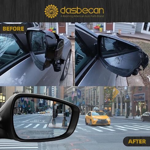 Dasbecan Left Driver Side Mirror Compatible with 2012-2017 Hyundai Accent Gloss Black Door Mirror with Power Glass, Manual Folding Replace# HY1320180 87610-1R210 876101R210 (3 pins) in Saudi Arabia