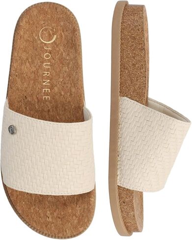 Journee Womens cushioned footbeds Sheena beach sandal open toe single band design in Saudi Arabia