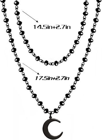 Gothic Moon Necklace Black Moon Pendant Layered Moon Choker Halloween Moon Jewelry for Women in Saudi Arabia
