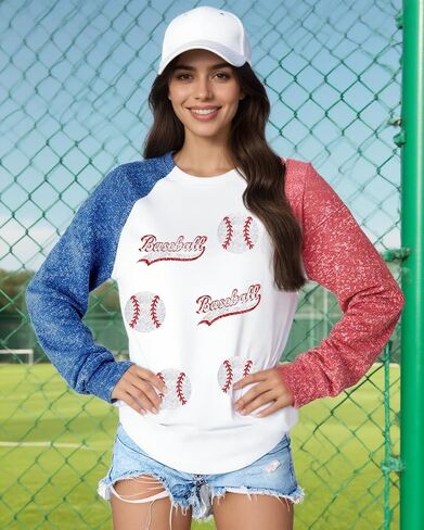 Baseball Sweatshirts for Women Cute Mom Baseball Shirt Crewneck Outfit Comfy Tops Casual Fall Clothes in Saudi Arabia