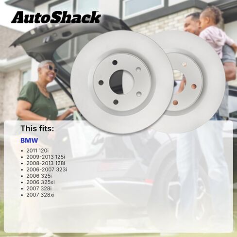 AutoShack Front Brake Rotors | Replacement For 2006 BMW 325i 325xi 2006-2007 323i 2007 328i 328xi 2008-2013 128i 2.5L 3.0L AWD RWD | 2-PC Set in Saudi Arabia