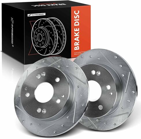 A-Premium 10.23 inch (260mm) Rear Solid Disc Brake Rotors Compatible with Select Honda and Acura Models - Accord 1998-2002, Civic 2004-2005, RSX 2002-2006, Integra 1997-1998 2000-2001, 2-PC Set in Saudi Arabia