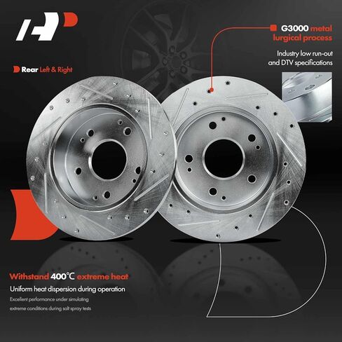 A-Premium 10.23 inch (260mm) Rear Solid Disc Brake Rotors Compatible with Select Honda and Acura Models - Accord 1998-2002, Civic 2004-2005, RSX 2002-2006, Integra 1997-1998 2000-2001, 2-PC Set in Saudi Arabia