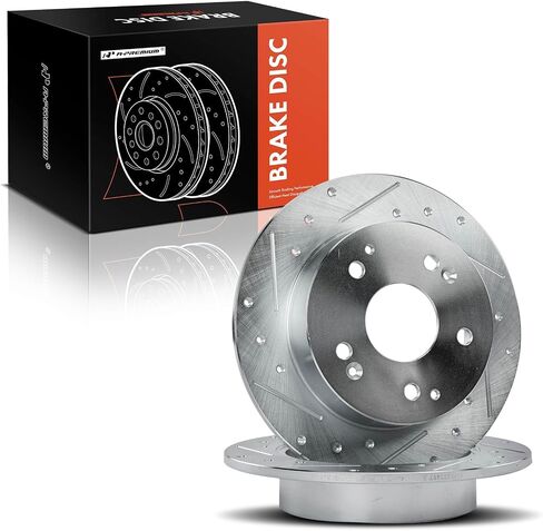 A-Premium 10.23 inch (260mm) Rear Solid Disc Brake Rotors Compatible with Select Honda and Acura Models - Accord 1998-2002, Civic 2004-2005, RSX 2002-2006, Integra 1997-1998 2000-2001, 2-PC Set in Saudi Arabia
