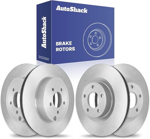 دوارات الفرامل الأمامية والخلفية المحفورة والمشقوقة من AutoShack | بديل لسيارة فورد إيدج 2007-2010 لينكولن MKX 3.5L V6 AWD FWD | فضة مطلية بالزنك | طقم فرامل 4 قطع | سيلفر شيلد برو in Saudi Arabia