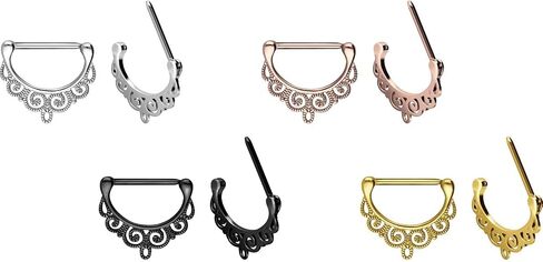 ثقب الحلمة من الفولاذ الجراحي 14 جرام من PIERCINGLINE تصميم شرقي مجوهرات الحلمة الحديد in Kuwait