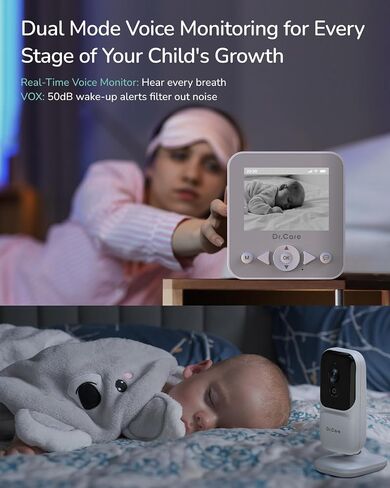 NeoView Video Baby Monitor - 2.8" Screen, 2-Way Audio, Video Loop Recording, Night Vision, Real-Time/VOX Monitoring, Temperature Sensor, Lullabies, Belt Clip Design (Supports Up to 128GB) in Saudi Arabia