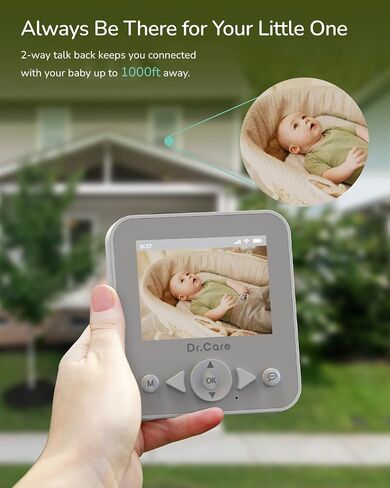 NeoView Video Baby Monitor - 2.8" Screen, 2-Way Audio, Video Loop Recording, Night Vision, Real-Time/VOX Monitoring, Temperature Sensor, Lullabies, Belt Clip Design (Supports Up to 128GB) in Saudi Arabia