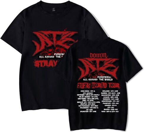 تي شيرت KPOP Skz Merch ألبوم جديد غريب جيسونغ فيليكس هيونجين ووجين مينهو تشانغبين تي شيرت للجنسين in Kuwait