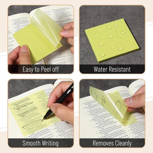 Mr. Pen- Plastic Sticky Notes, 3"x3", 12 Pads, 600 Sheets, Vivid Palette Sticky Notes, Sticky Note, Self-Stick Note Pads, Sticky Pads Sticky Notes Aesthetic, Colorful Sticky Notes Bulk Sticky Notes in Kuwait