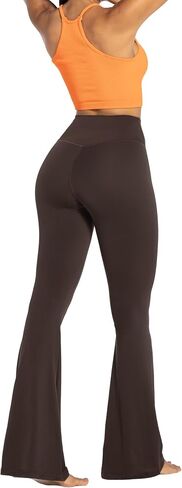Sunzel Flare Leggings, Crossover Yoga Pants with Tummy Control, High Waisted and Wide Leg, No Front Seam Java Brown Medium 32" Inseam in Saudi Arabia