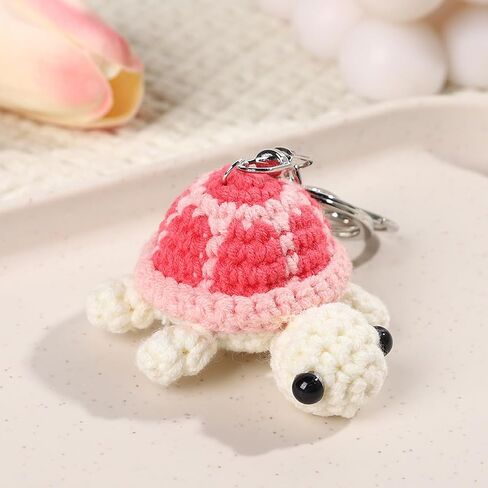 Crocheted Keychain Hand-Knitted Turtle Keychain Cute Car Keyring Keychains for Women Men Birthday Valentine's Day Gifts in Saudi Arabia