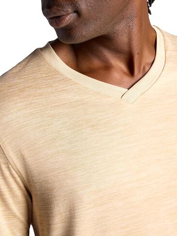 Gaiam Mens Everyday Basic V-Neck Top, Standard Fit, Stretch Midweight Material in Saudi Arabia