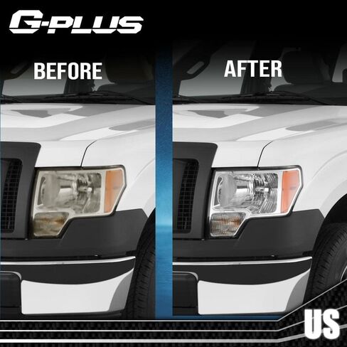 غطاء عدسات المصباح الأمامي G-PLUS متوافق مع Ford F150 2009 2010 2011 2012 2013 2014، الجانب الأيسر والأيمن زوج واحد (عدسة شفافة) in Kuwait