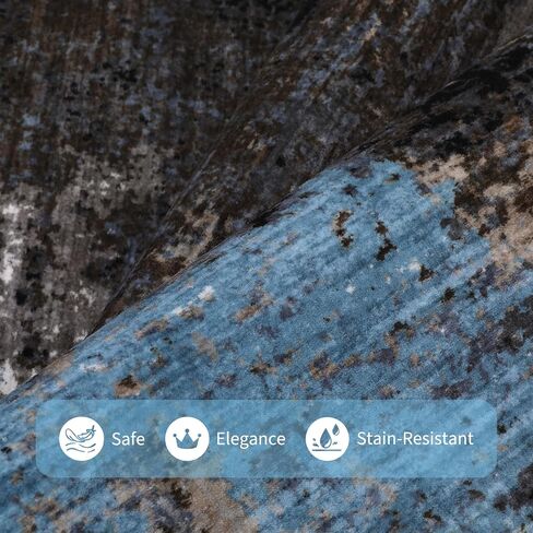 سجاد منطقة قابلة للغسل من GarveeHome، مقاس 2x6، سجاد تجريدي غير قابل للانزلاق، غطاء أرضية منخفض الوبر فائق النعومة، سجادة أرضية داخلية معاصرة مقاومة للبقع للممر، غرفة النوم، الغسيل، رمادي بني in Kuwait