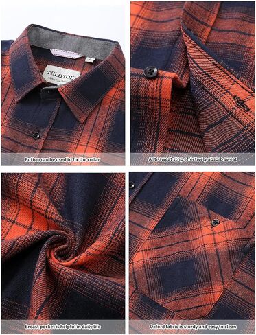 قمصان منقوشة من الفلانيل للجنسين، قميص كاجوال بأكمام طويلة وأزرار سفلية، مقاس مريح، مريح ودافئ للنساء والرجال in Kuwait