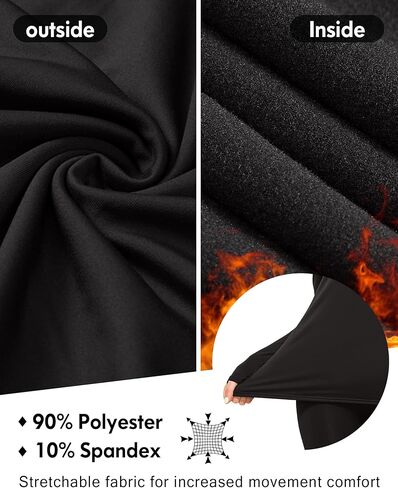 CL convallaria 1/2/4 Pack Women's Thermal Underwear Fleece Lined Tops Long Sleeve Baselayer Shirt in Kuwait