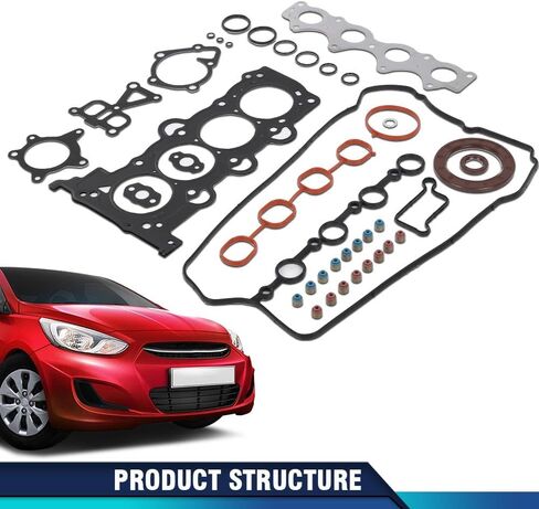 مجموعة حشية رأس المحرك الأمامي PIT66 متوافقة مع Hyundai، Kia/Accent، Veloster، Rio، Soul 2012-2016 1.6L L4 DOHC 12v مستنشق بشكل طبيعي in Saudi Arabia