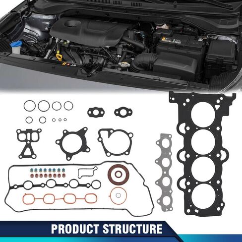 مجموعة حشية رأس المحرك الأمامي PIT66 متوافقة مع Hyundai، Kia/Accent، Veloster، Rio، Soul 2012-2016 1.6L L4 DOHC 12v مستنشق بشكل طبيعي in Saudi Arabia