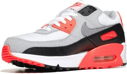 Nike Kid's Air Max 90 Leather (GS) Sneaker, White/Black/Verry Berry, 5 Big Kid in Kuwait