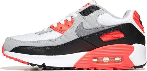 Nike Kid's Air Max 90 Leather (GS) Sneaker, White/Black/Verry Berry, 5 Big Kid in Kuwait