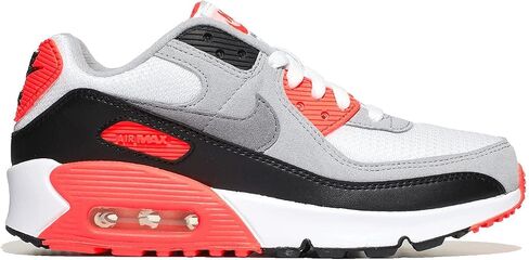 Nike Kid's Air Max 90 Leather (GS) Sneaker, White/Black/Verry Berry, 5 Big Kid in Kuwait