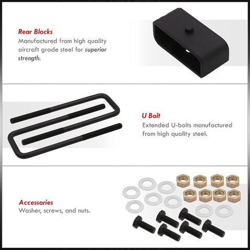 AJP Distributors 3" Front 2" Rear Suspension Leveling Lift Kit Spacers Black Compatible/Replacement For Toyota Tacoma 1995 1996 1997 1998 1999 2000 2001 2002 2003 2004 95 96 97 98 99 00 01 02 03 04 in Saudi Arabia