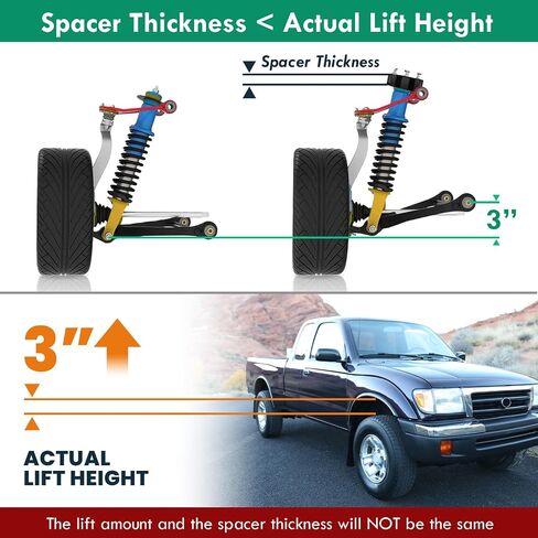 AJP Distributors 3" Front 2" Rear Suspension Leveling Lift Kit Spacers Black Compatible/Replacement For Toyota Tacoma 1995 1996 1997 1998 1999 2000 2001 2002 2003 2004 95 96 97 98 99 00 01 02 03 04 in Saudi Arabia