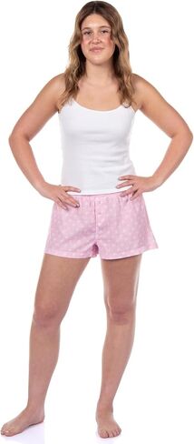 Barbie Boxer Sleep Shorts Pajamas Women's Allover Logo Design Lounge Pajama Micro Bottoms in Saudi Arabia