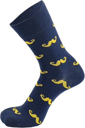 Mens Novelty Socks for Groomsmen Funny Mustache Colorful Crew Dress Wedding in Saudi Arabia