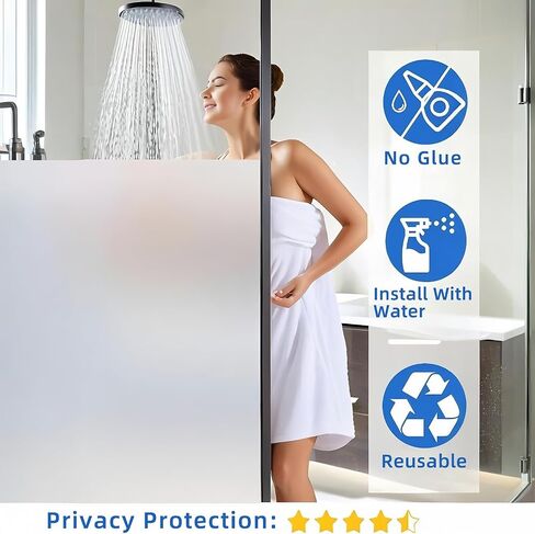Window Privacy Film Rainbow Window Film – Decorative Static Cling Window Sticker with 3D Stained Glass Effect，（17.5 x 78.7 inch） Reusable Bathroom Window Film Decorative in Saudi Arabia