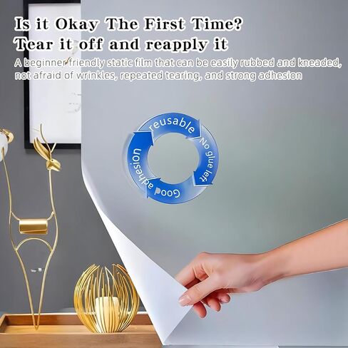 Window Privacy Film Rainbow Window Film – Decorative Static Cling Window Sticker with 3D Stained Glass Effect，（17.5 x 78.7 inch） Reusable Bathroom Window Film Decorative in Saudi Arabia