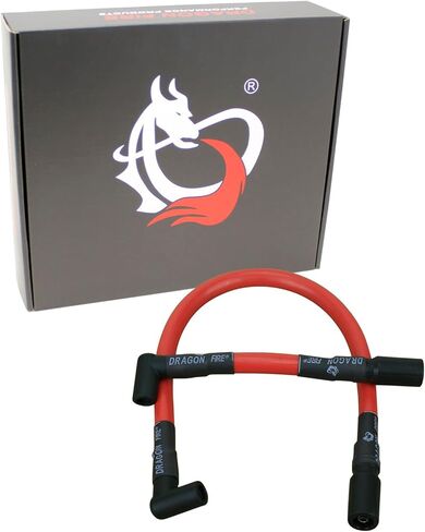سلسلة DRAGON FIRE PERFORMANCE الرياضية بأكمام تناسب مباشرة 10 مم مجموعة أسلاك توصيل شرارة منخفضة أوم متوافقة مع 2000-2017 Harley-Davidson Softail Heritage Springer Fatboy / Lo Oem Fit PWJ189-RS in Saudi Arabia