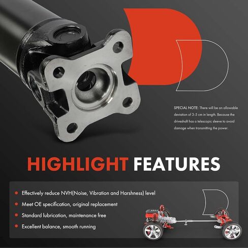 A-Premium Rear Drive Shaft Prop Shaft Driveshaft Assembly Compatible with Dodge Dakota 2000-2003 3.9L 4.7L 111.9" WB, Dakota 2004 112.1" WB, [RWD Manual Trans 78" bed Standard Cab Pickup], #52105602AB in Saudi Arabia